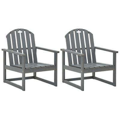 vidaXL Chaises de jardin lot de 2 Gris Bois d'acacia solide