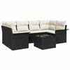 vidaXL Ensemble de canap&eacute; de jardin 7 pc Noir polyrotin