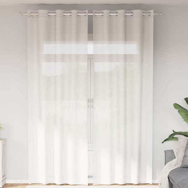 vidaXL Rideaux en voile avec œillets 2 pcs blanc