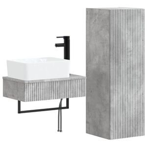 vidaXL Ensemble de mobilier de salle de bain 2 pc Gris b&eacute;ton
