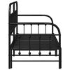 vidaXL Cadre de lit de jour Noir 80 x 200 cm Acier enduit de poudre