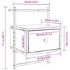 vidaXL Table de chevet murale ch&ecirc;ne brun 35x30x51 cm bois d'ing&eacute;nierie