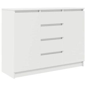 vidaXL Buffet avec tiroirs blanc 100,5x35x76 cm bois d'ing&eacute;nierie