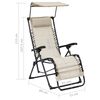 vidaXL Chaise pliable de terrasse Textil&egrave;ne Cr&egrave;me