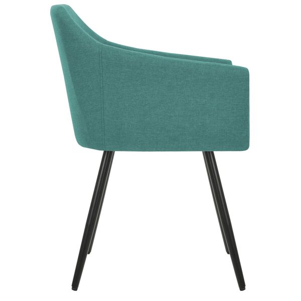 vidaXL Chaises &agrave; manger lot de 2 vert tissu