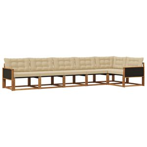 vidaXL Ensemble de canap&eacute;s d'ext&eacute;rieur 6 pc Naturel et Beige