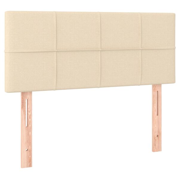 vidaXL T&ecirc;te de lit &agrave; LED Cr&egrave;me 90x5x78/88 cm Tissu