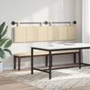 vidaXL T&ecirc;te de lit suspendue Montage mural Cr&egrave;me 210 x 55 x 5 cm tissu