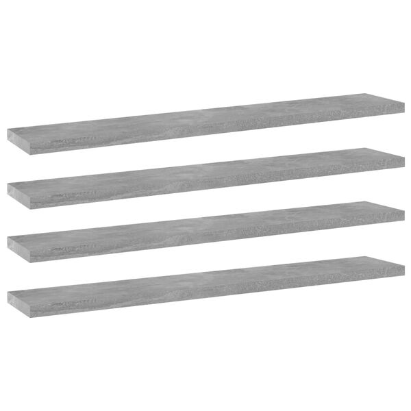 vidaXL Panneaux de biblioth&egrave;que 4 pcs gris b&eacute;ton bois d&rsquo;ing&eacute;nierie