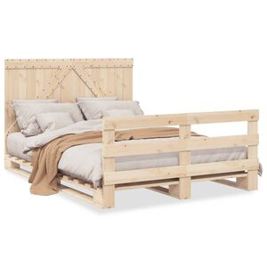 vidaXL Cadre de lit sans matelas avec t&ecirc;te de lit bois massif