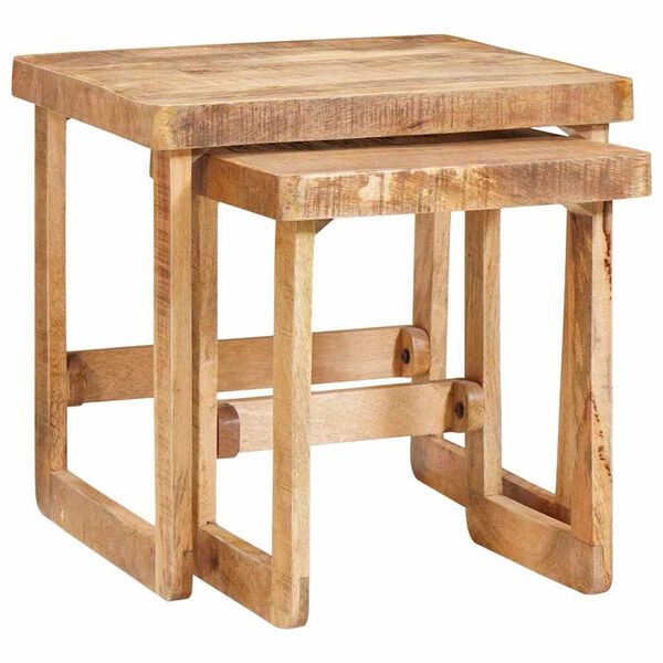 vidaXL Tables d'appoint Marron Bois de mangue massif