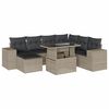 vidaXL Salon de jardin 8 pcs avec coussins gris clair r&eacute;sine tress&eacute;e