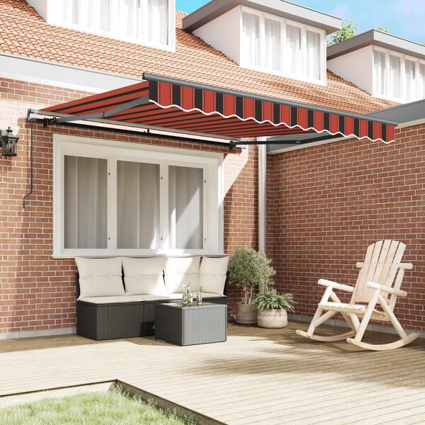 vidaXL Auvent R&eacute;tractable orange et marron 300 x 250 cm