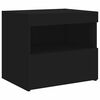 vidaXL Tables de chevet avec lumi&egrave;res LED 2 pcs noir 50x40x45 cm