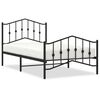 vidaXL Cadre de lit m&eacute;tal sans matelas avec pied de lit noir 100x190cm