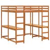 vidaXL Lit superpos&eacute; et bureau et &eacute;chelle 180x200cm bois de pin massif