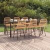 vidaXL Ensemble &agrave; manger de jardin 7 pcs R&eacute;sine tress&eacute;e