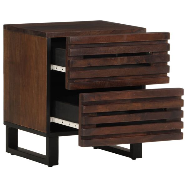 vidaXL Tables de chevet 2 pcs 40x34x46 cm bois de manguier massif