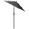 vidaXL Parasol de jardin &agrave; 3 niveaux avec m&acirc;t en aluminium anthracite