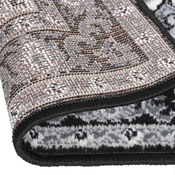 vidaXL Tapis BCF Noir 100x450 cm