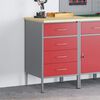 vidaXL &Eacute;tabli Rouge et Gris 50 x 55 x 85 cm Bois d'ing&eacute;nierie et acier