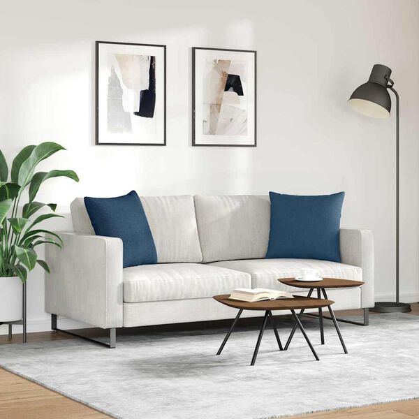 vidaXL Coussins de canap&eacute; 2 pcs Bleu 50 x 50 cm tissu