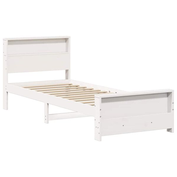 vidaXL Cadre de lit Blanc 100 x 200 cm Bois d'ing&eacute;nierie