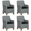 vidaXL Ensemble &agrave; manger de jardin 5 pcs Gris clair
