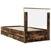 vidaXL Cadre de lit avec tiroir Ch&ecirc;ne fum&eacute; 90 x 200 cm Bois Ing&eacute;nierie