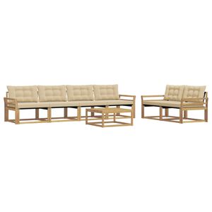 vidaXL Ensemble de canap&eacute;s d'ext&eacute;rieur 7 pc Blanc et Beige