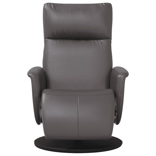 vidaXL Fauteuil inclinable avec repose-pieds gris similicuir