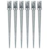vidaXL Piquets au sol 6 pcs Argent&eacute; 8x8x91 cm Acier galvanis&eacute;