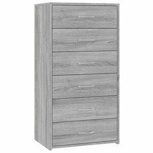 vidaXL Buffet avec 6 tiroirs Sonoma gris 50x34x96 cm Bois d'ing&eacute;nierie