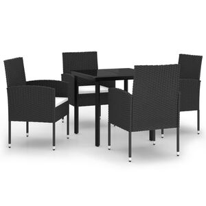 vidaXL Ensemble &agrave; manger de jardin 5 pcs Noir
