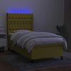 vidaXL Sommier &agrave; lattes de lit matelas et LED Vert 90x200 cm Tissu