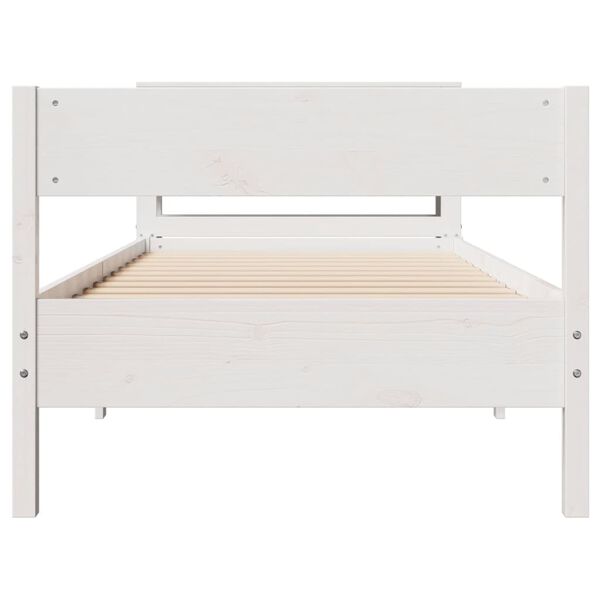 vidaXL Cadre de lit sans matelas blanc 100x200 cm bois de pin massif