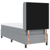 vidaXL Lit &agrave; ressorts avec matelas Gris clair 90 x 190 cm tissu