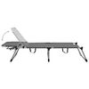 vidaXL Chaise longue pliable extra haute pour seniors Gris Aluminium