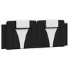 vidaXL Coussin de t&ecirc;te de lit Viana noir et blanc 137 cm similicuir
