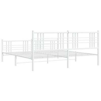 vidaXL Cadre de lit métal sans matelas et pied de lit blanc 200x200 cm