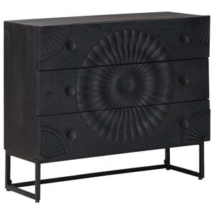 vidaXL Armoire &agrave; tiroirs Noir 75 x 30 x 65 cm