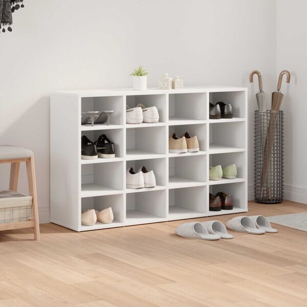 vidaXL Cabinet &agrave; chaussures Blanc 103 x 30 x 67 cm Bois d'ing&eacute;nierie