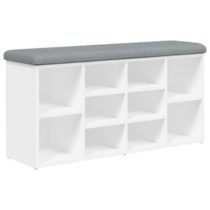 vidaXL Banc &agrave; chaussures Blanc 102x32x50 cm Bois d'ing&eacute;nierie