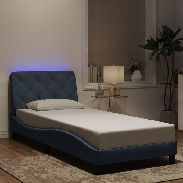 vidaXL Cadre de lit avec LED sans matelas gris fonc&eacute; 80x200 cm velours