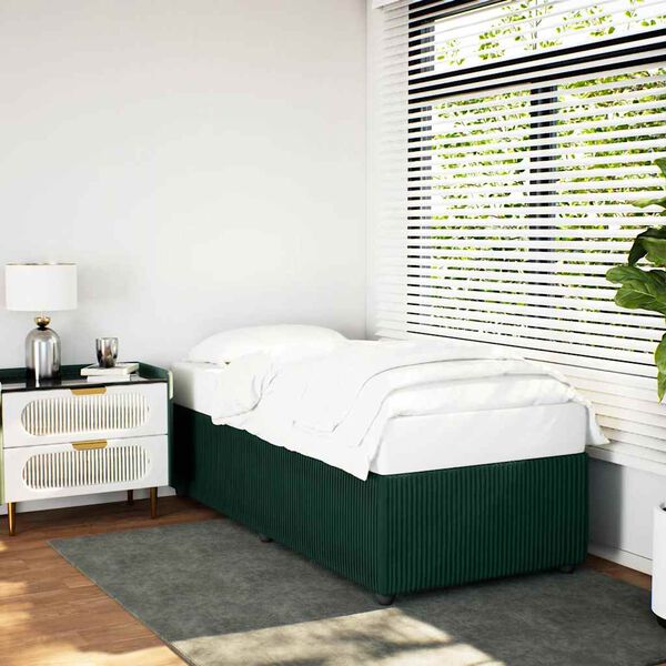 vidaXL Cadre de lit sans matelas vert fonc&eacute; 100x200 cm velours
