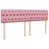 vidaXL Sommier &agrave; lattes de lit avec matelas Rose 200x200 cm Velours