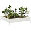 vidaXL Lit sur&eacute;lev&eacute; de jardin blanc 100x100x26 cm acier