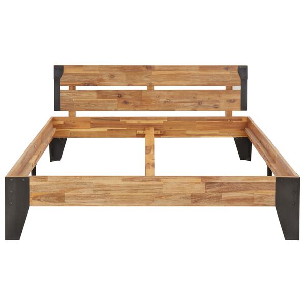 vidaXL Cadre de lit Bois d'acacia massif à finition brossée 120x200 cm