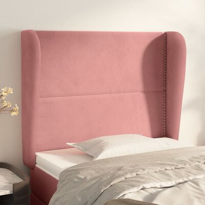 vidaXL Tête de lit avec oreilles Rose 83x23x118/128 cm Velours