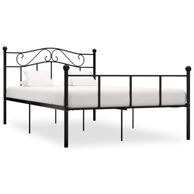 vidaXL Cadre de lit Noir Métal 140 x 200 cm